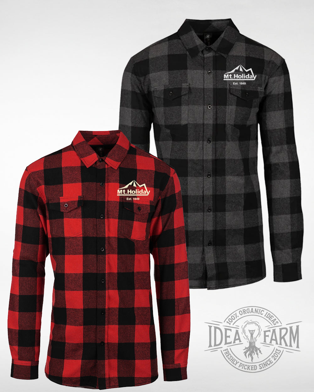 Mt. Holiday Embroidered Flannel Shirts(New for 2026!)