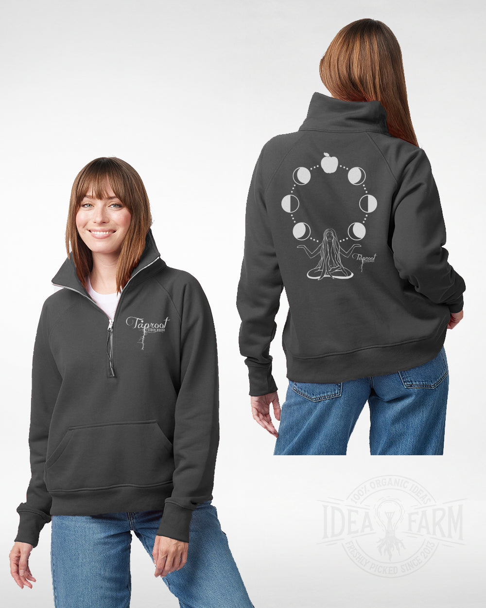 Taproot Cider House "Moon Lady" Women's Half Zip